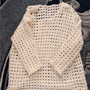 Cream Crochet Women Sweater